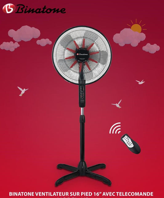 VENTILATEUR BINATONE 16" SUR PIED AVEC
COMMANDE A1612RC