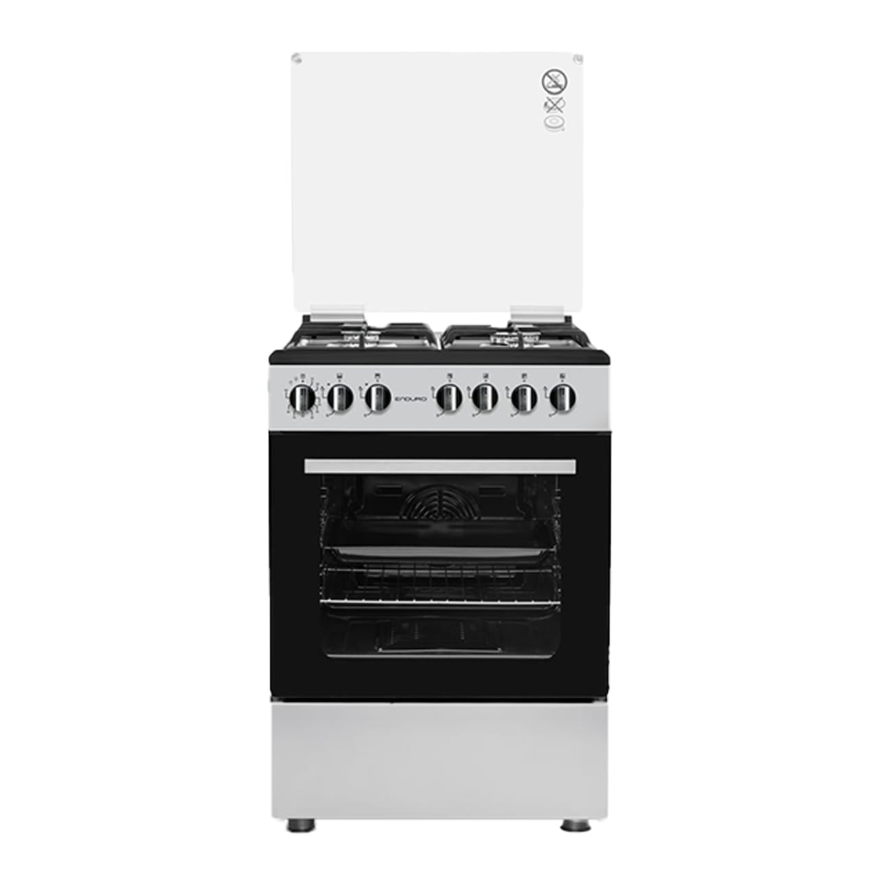 CuISINIERE ENDURO 4FEUX 60X60 A GAZ DOUBLEBOUTTON GRIS AFS6040GGSIT