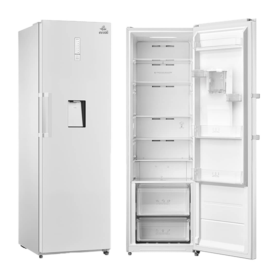 REFRIGERATEUR EVVOLI VERTICAL 1PORTE
8TIROIRS 390LITRES AVEC FONTAINE NOFROST
BLANC EVRFMU390LW