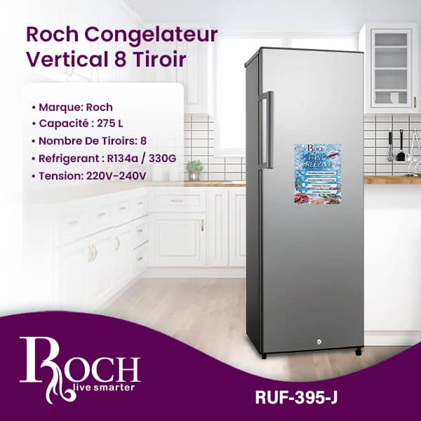 CONGELATEUR ROCH VERTICAL 8TIROIRS
PLAQUE ALUMINIUM GRIS RUF395